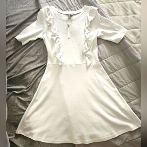 ASOS White Ruffled Womens Dress Size 4 NWT